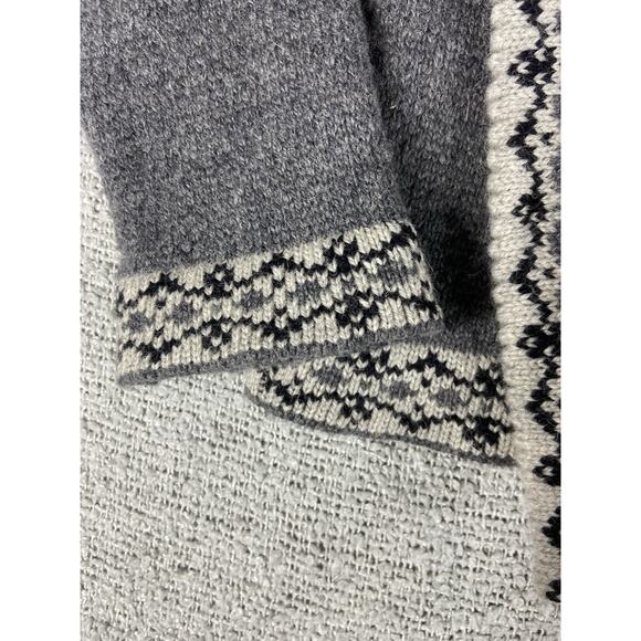 Natural Style Estonia Fair Isle 100% Wool Cardigan Womens XL Metal Clasps Scandi - Picture 9 of 14